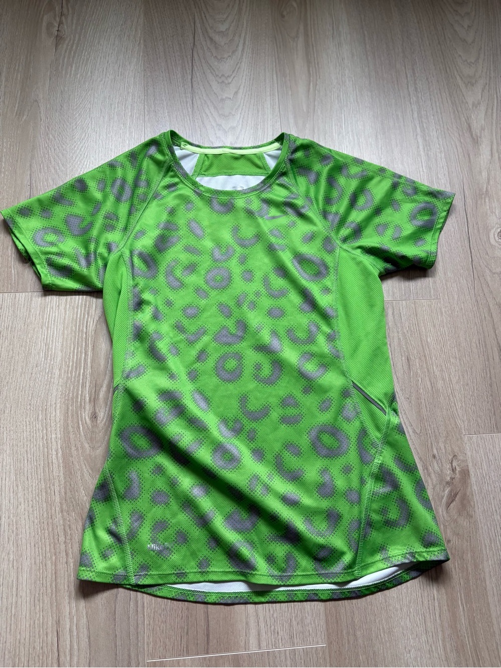 Nike green cheetah print fit dry top